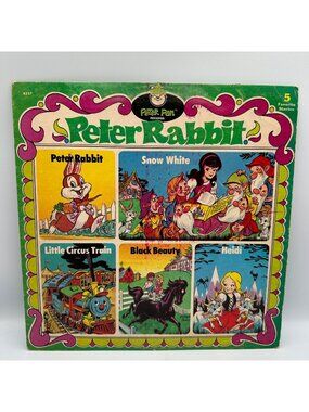 Peter Rabbit Records Five Favorite Childrens Stories LP 33 RPM Peter Pan 8237